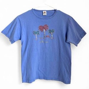 Vintage 90’s / Y2K Graphic Hawaii T-Shirt with Rhinestone Palm Trees